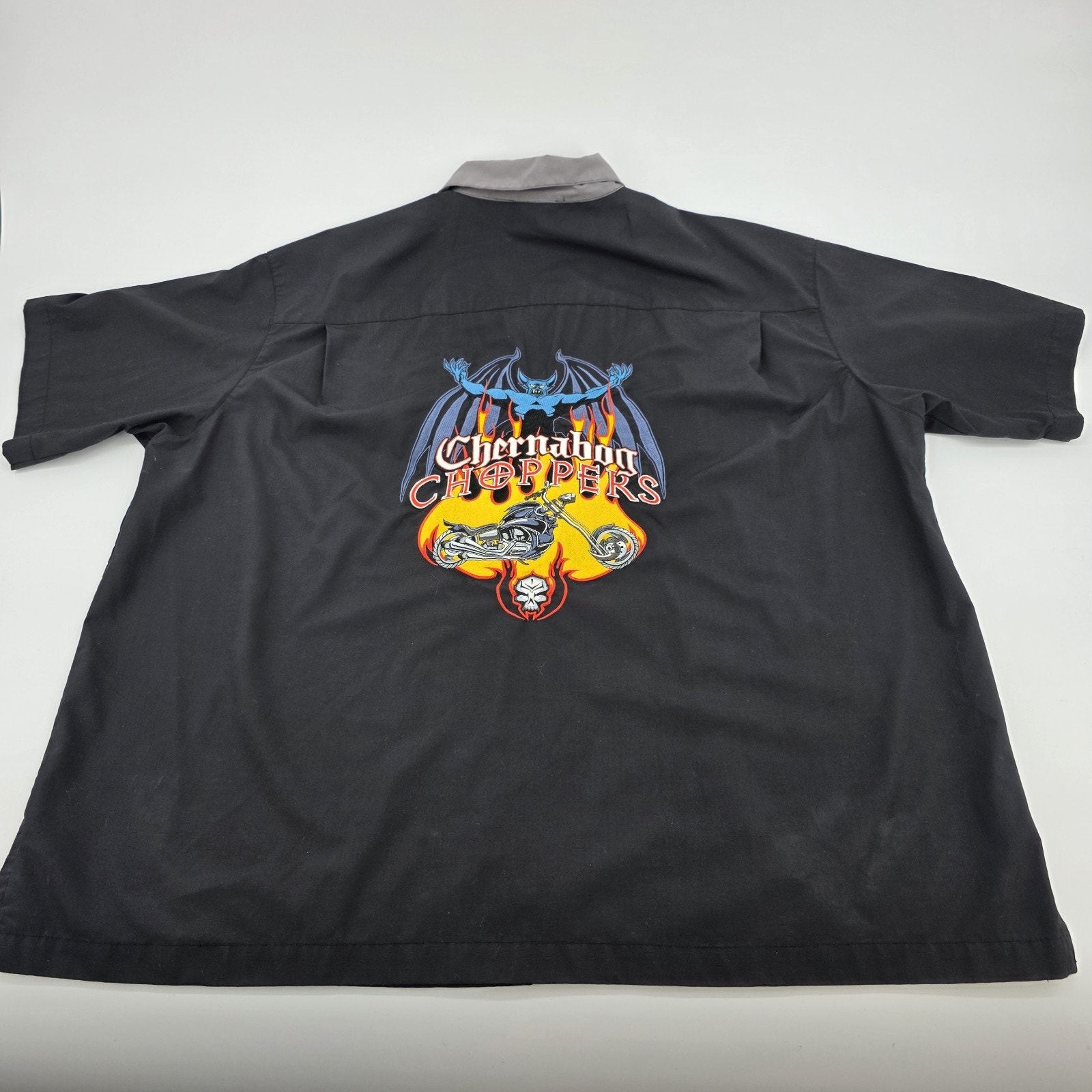 Disney Chernabog Choppers Embroidered Mechanic Shirt Xxl Villain Fantasia Rare